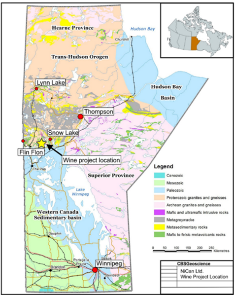 Figure 5: Wine Project Location, Manitoba, Canada