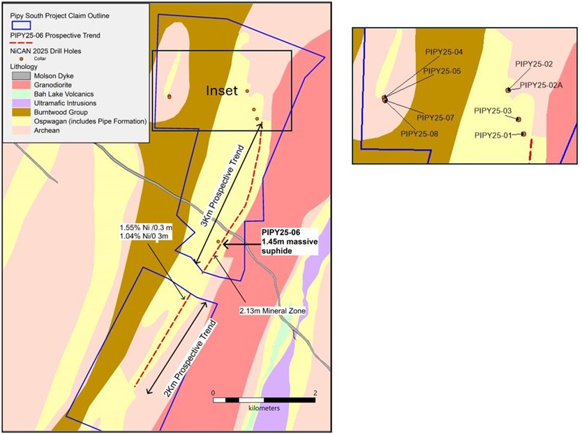 Figure 2: Pipy South 2025 Diamond Drill Holes