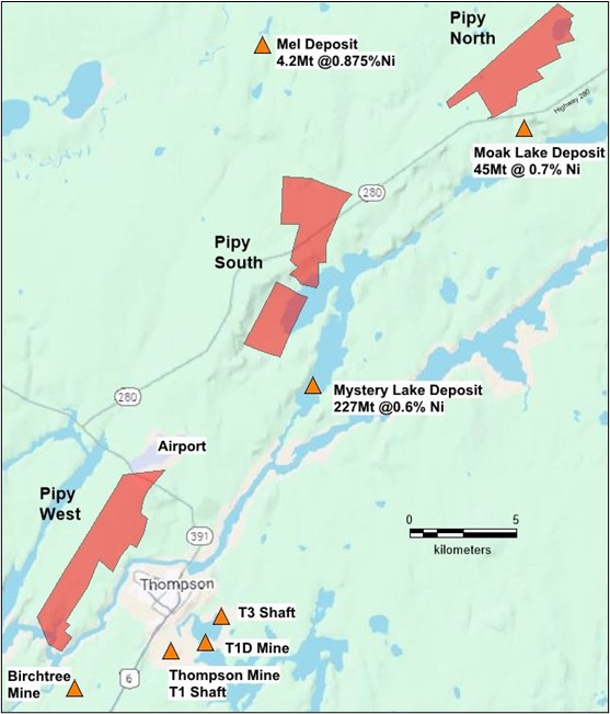 Figure 1: Pipy South Property Location and Infrastructure
