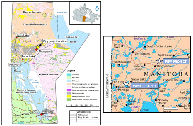 Figure 2: NiCAN’s Project Locations in Manitoba, Canada