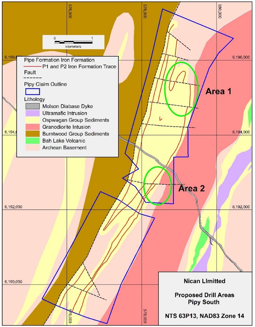 Figure 2: Pipy South Proposed Drill Areas