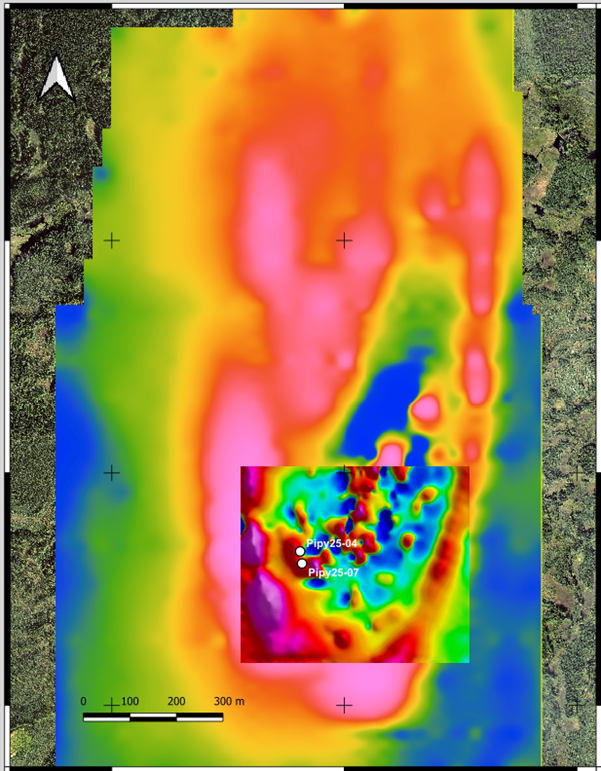 Figure 1. Magnetic Signature at Pipy South Gold Target