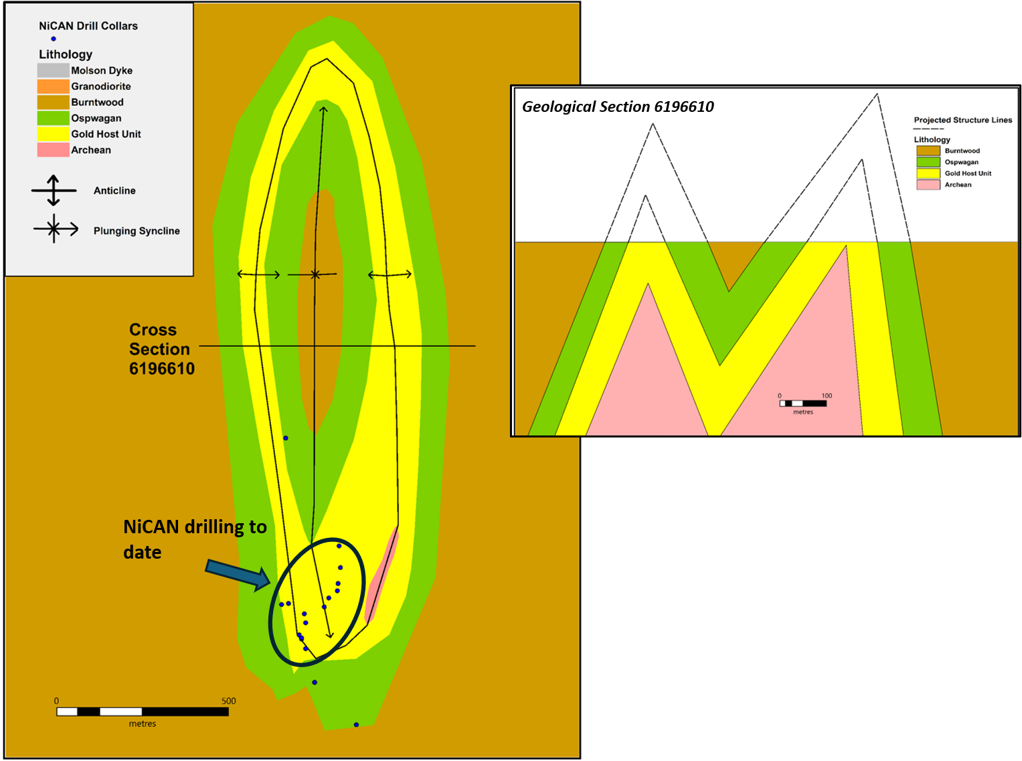 Figure 4: Close-Up Plan View of the Geology of the Horseshoe claim area
